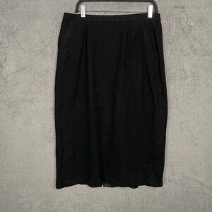 Black Wool Skirt Plus Size 18WP Midi Pencil Career Classic Lined Workwear Office